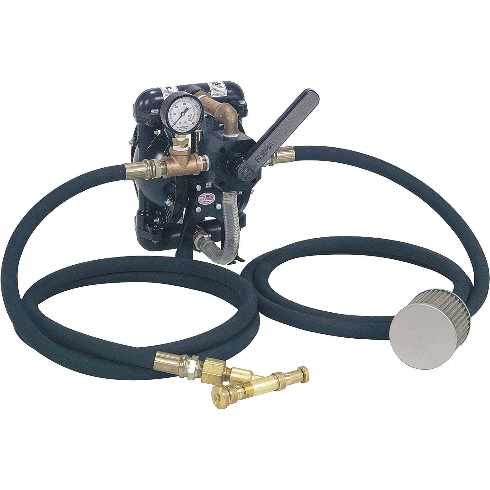 ARO Air-Operated Double Diaphragm Tire Fill Pump, 1in. Ports, 35 GPM, Aluminum/PTFE/Neoprene, Model# 613201-2-C